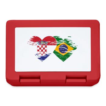 Croatia Brazil flag heart used - Lunchbox - red - Front