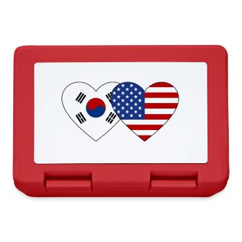 Corée du Sud États-Unis Flag Heart - Boîte à goûter - rouge - Devant