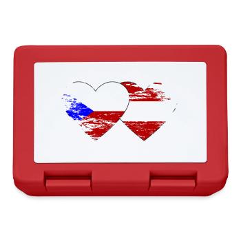 République tchèque Autriche Flag Cœur utilisé - Boîte à goûter - rouge - Devant