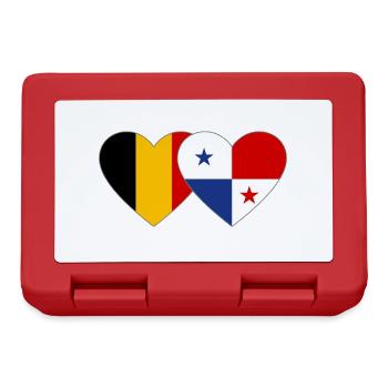 Belgien Panama Flagge Herz - Brotdose - Rot - Vorne