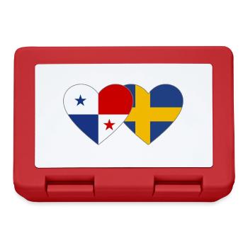 Panama Schweden Flagge Herz - Brotdose - Rot - Vorne