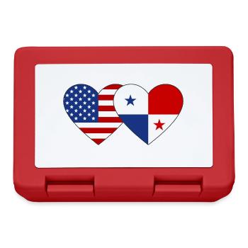 USA Panama Flagge Herz - Brotdose - Rot - Vorne