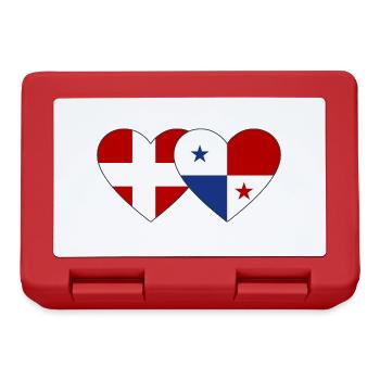 Dänemark Panama Flagge Herz - Brotdose - Rot - Vorne