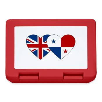 England Panama Flagge Herz - Brotdose - Rot - Vorne