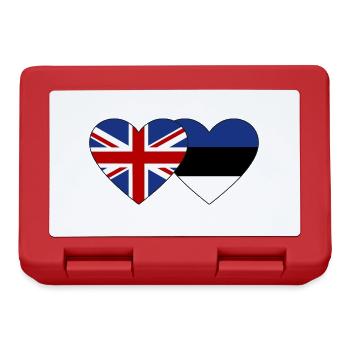 England Estland Flagge Herz - Brotdose - Rot - Vorne