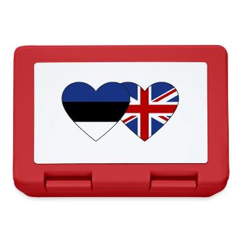 Estonia England Flag Heart - Lunchbox - red - Front