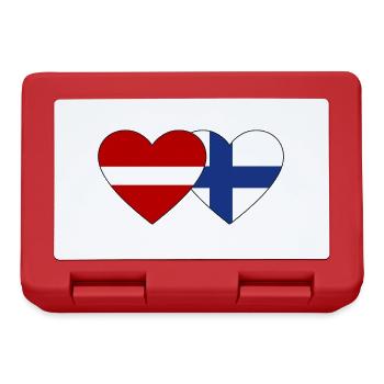 Lettonie Finlande Drapeau Coeur - Boîte à goûter - rouge - Devant