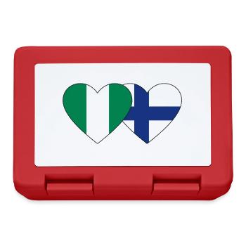Nigeria Finnland Flagge Herz - Brotdose - Rot - Vorne