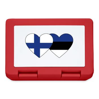 Finnland Estland Flagge Herz - Brotdose - Rot - Vorne