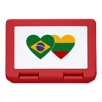 Brazil Lithuania Flag Heart - Lunchbox - red - Front