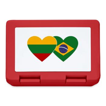 Lithuania Brazil Flag Heart - Lunchbox - red - Front
