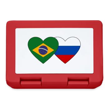 Brésil Russie Flag Coeur - Boîte à goûter - rouge - Devant