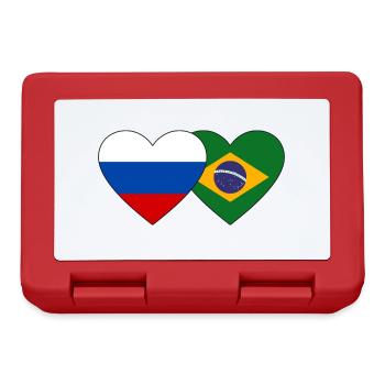 Drapeau de la Russie et du Brésil - Boîte à goûter - rouge - Devant