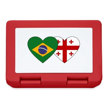 Brésil Géorgie Drapeau Coeur - Boîte à goûter - rouge - Devant