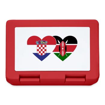 Croatie Kenya Drapeau Coeur - Boîte à goûter - rouge - Devant