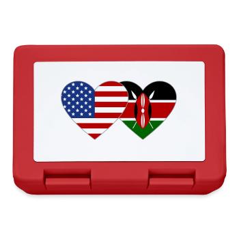 USA Kenia Flagge Herz - Brotdose - Rot - Vorne