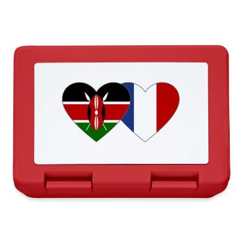 Kenya France Flag Heart - Boîte à goûter - rouge - Devant