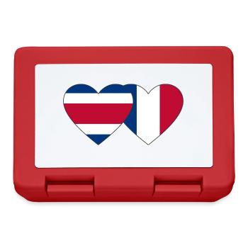 Costa Rica France Flag Coeur - Boîte à goûter - rouge - Devant