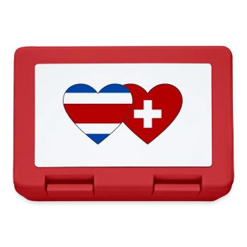 Costa Rica Suisse Flag Heart - Boîte à goûter - rouge - Devant