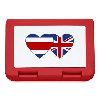 Costa Rica Great Britain Flag Heart - Lunchbox - red - Front
