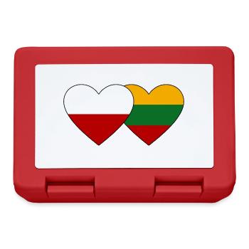 Poland Lithuania Flag Heart - Lunchbox - red - Front