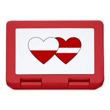 Pologne Lettonie Flag Coeur - Boîte à goûter - rouge - Devant