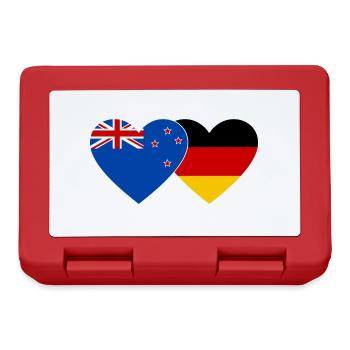 Neuseeland Deutschland Flagge Herz - Brotdose - Rot - Vorne