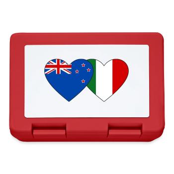 New Zealand Italy Flag Heart - Lunchbox - red - Front