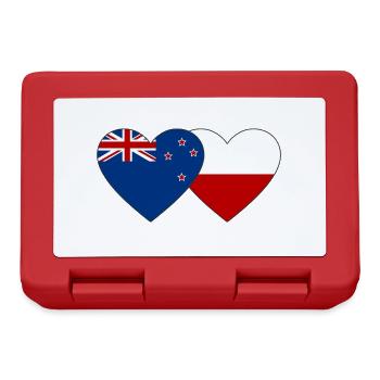 Neuseeland Polen Flagge Herz - Brotdose - Rot - Vorne