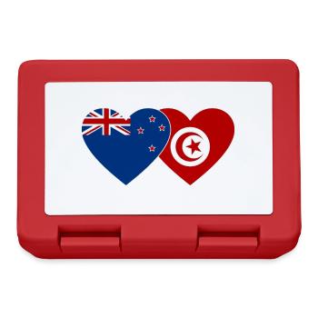New Zealand Tunisia Flag Heart - Lunchbox - red - Front