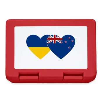 Drapeau de l’Ukraine Nouvelle-Zélande Cœur - Boîte à goûter - rouge - Devant