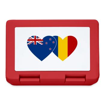Neuseeland Rumänien Flagge Herz - Brotdose - Rot - Vorne