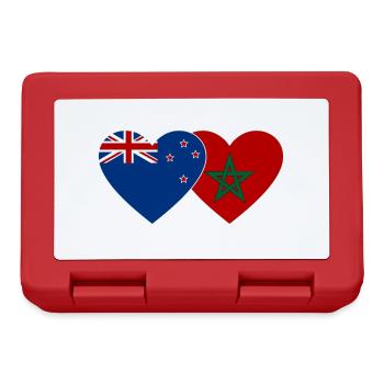 Neuseeland Marokko Flagge Herz - Brotdose - Rot - Vorne