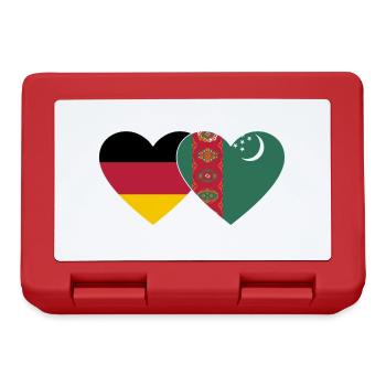Deutschland Turkmenistan Flagge Herz - Brotdose - Rot - Vorne