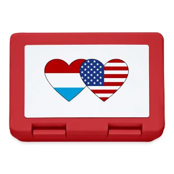 Drapeau du Luxembourg des États-Unis Coeur - Boîte à goûter - rouge - Devant
