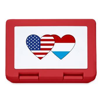USA Luxembourg Flag Heart - Lunchbox - red - Front