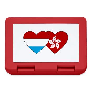 Luxemburg Hong Kong Flagge Herz - Brotdose - Rot - Vorne