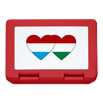 Luxembourg Hungary Flag Heart - Lunchbox - red - Front