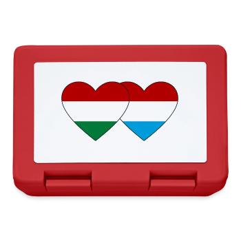 Hungary Luxembourg Flag Heart - Lunchbox - red - Front