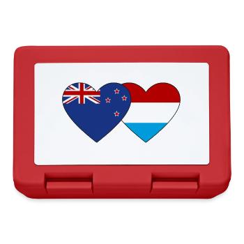 Neuseeland Luxemburg Flagge Herz - Brotdose - Rot - Vorne
