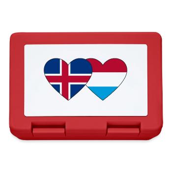 Iceland Luxembourg Flag Heart - Lunchbox - red - Front
