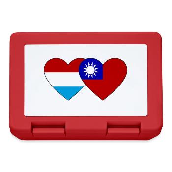 Luxembourg Taiwan Flag Heart - Lunchbox - red - Front