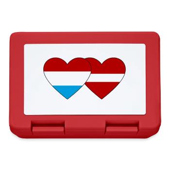 Luxemburg Lettland Flagge Herz - Brotdose - Rot - Vorne