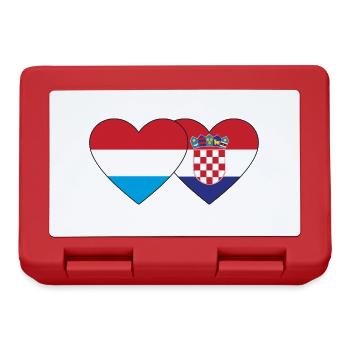 Luxemburg Kroatien Flagge Herz - Brotdose - Rot - Vorne