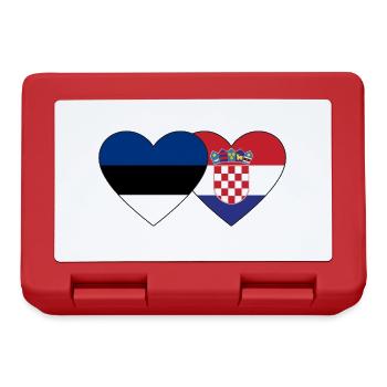 Estonia Croatia Flag Heart - Lunchbox - red - Front