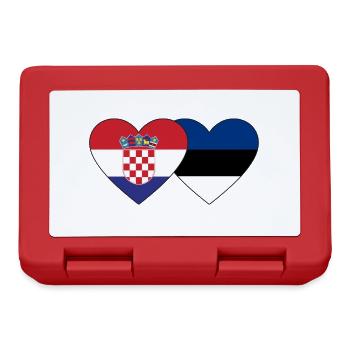 Croatie Estonie drapeau coeur - Boîte à goûter - rouge - Devant