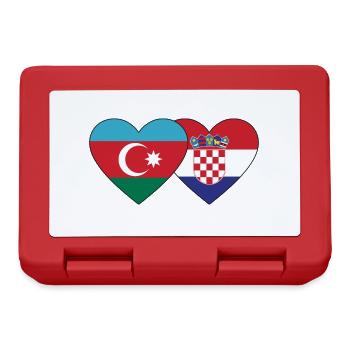 Azerbaijan Croatia Flag Heart - Lunchbox - red - Front