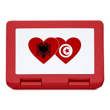 Albanie Tunisie Drapeau Coeur - Boîte à goûter - rouge - Devant