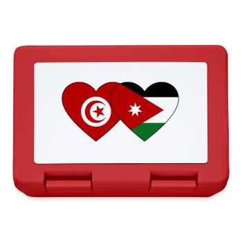 Tunisie Jordanie Flag Coeur - Boîte à goûter - rouge - Devant
