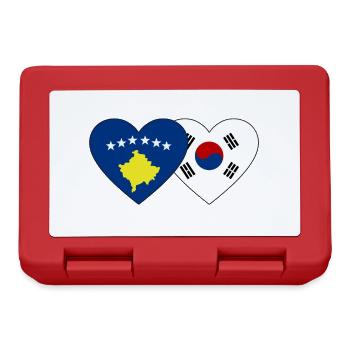 Kosovo Südkorea Flagge Herz - Brotdose - Rot - Vorne